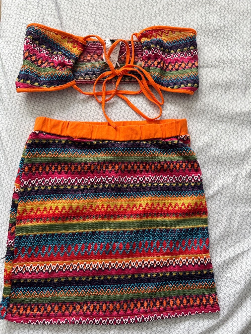 Multicoloured 2 piece skirt set